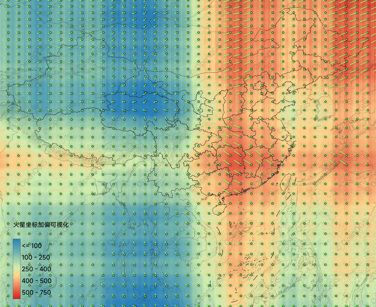 火星坐标加偏可视化 @OpenQGIS 